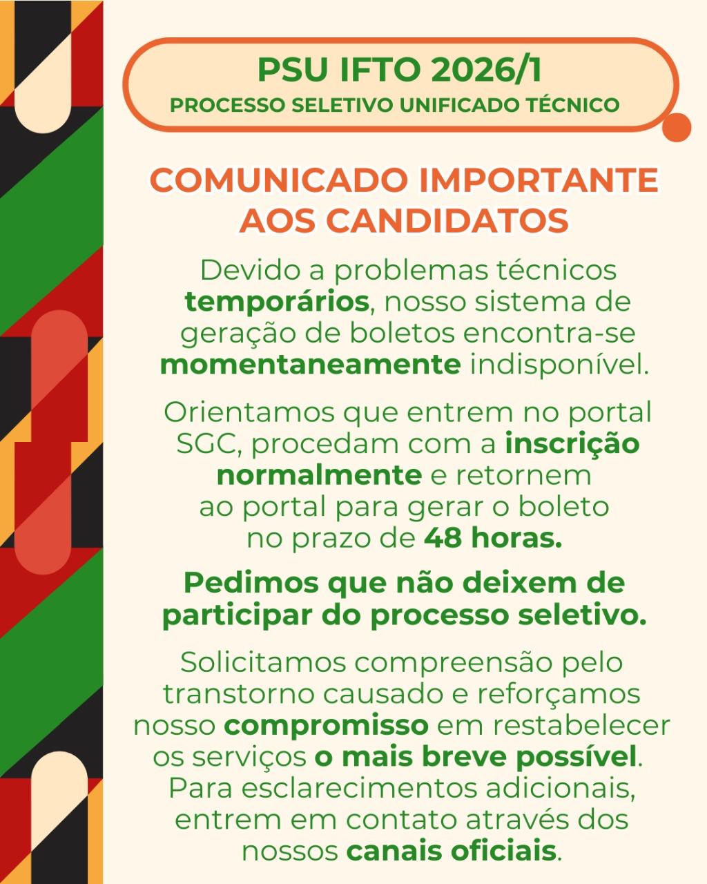 Aviso problemas técnicos